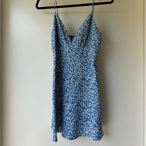 Zara Mini Dress - Blue with White and Yellow Flowers